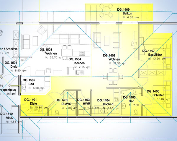 Dachgeschoss Grundriss Wohnung 14