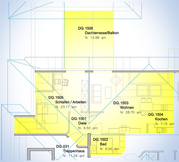 Dachgeschoss Grundriss Wohnung 15