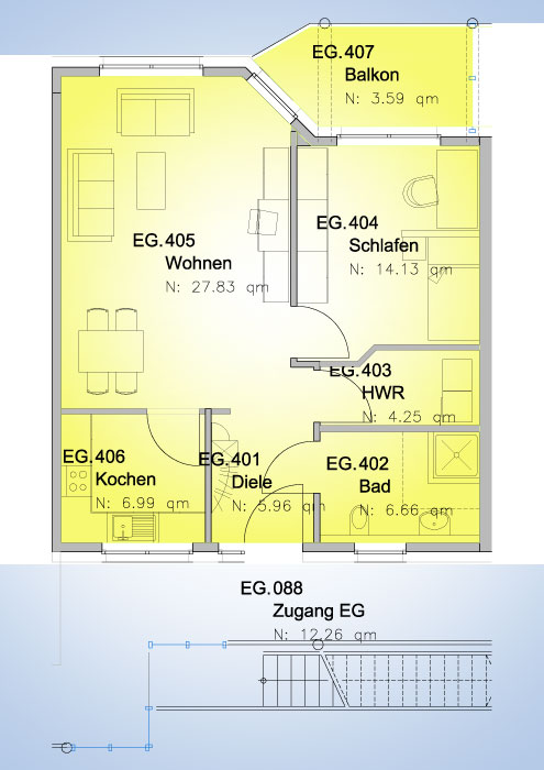 Erdgeschoss Grundriss Wohnung 4