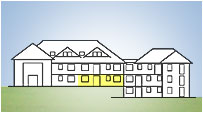 Ansicht Wohnung 5 von Nord-Westen