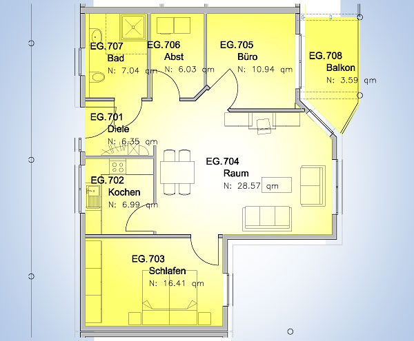 Erdgeschoss Grundriss Wohnung 7