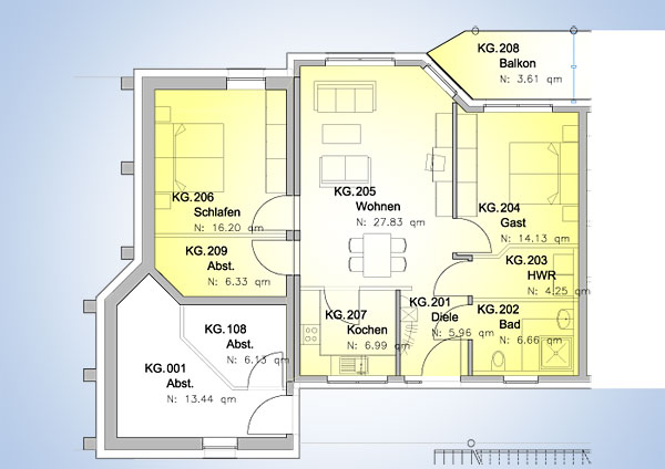 Gartengeschoss Grundriss Wohnung 2