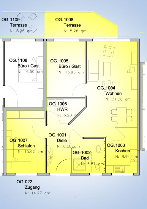 Obergeschoss Grundriss Wohnung 10